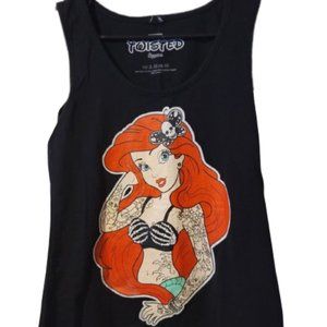 Twisted Punk Disney Ariel Little Mermaid Tattoo Tank top gothic Size Large